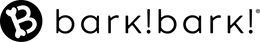 bark! bark! logo with a stylized letter 'B' in black on a white background