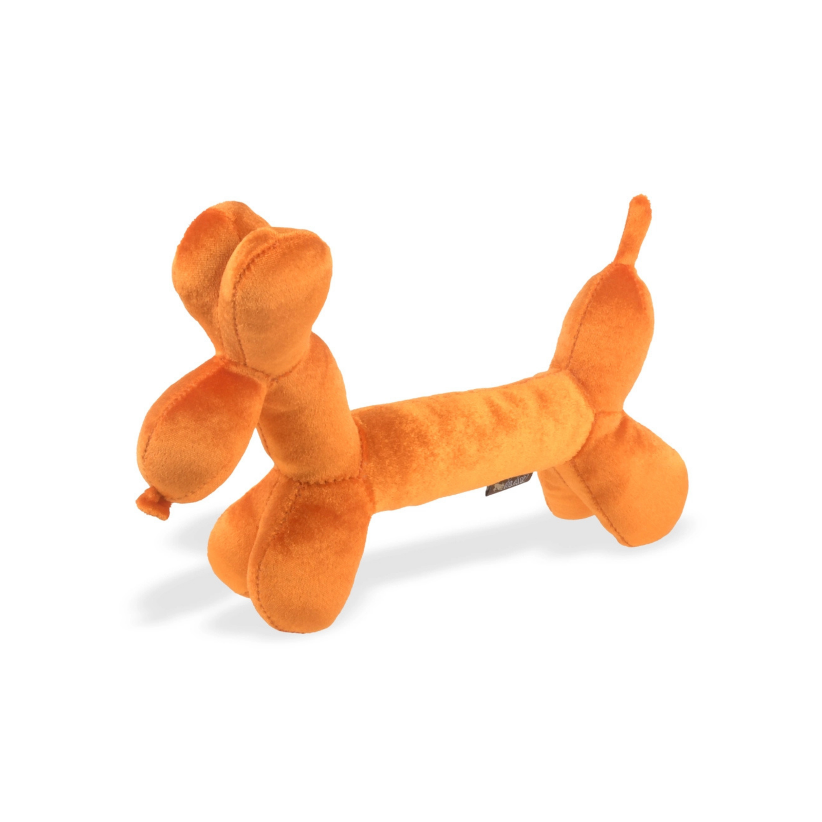Orange plush lobster toy on a white background