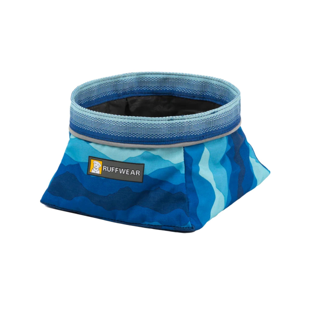 blue collapsable dog bowl