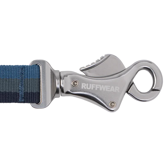 Dog leash with ratcheting handle on a white background