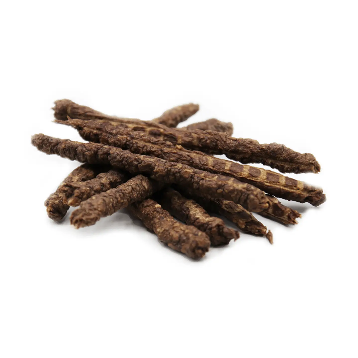 Venison  sticks on a white background