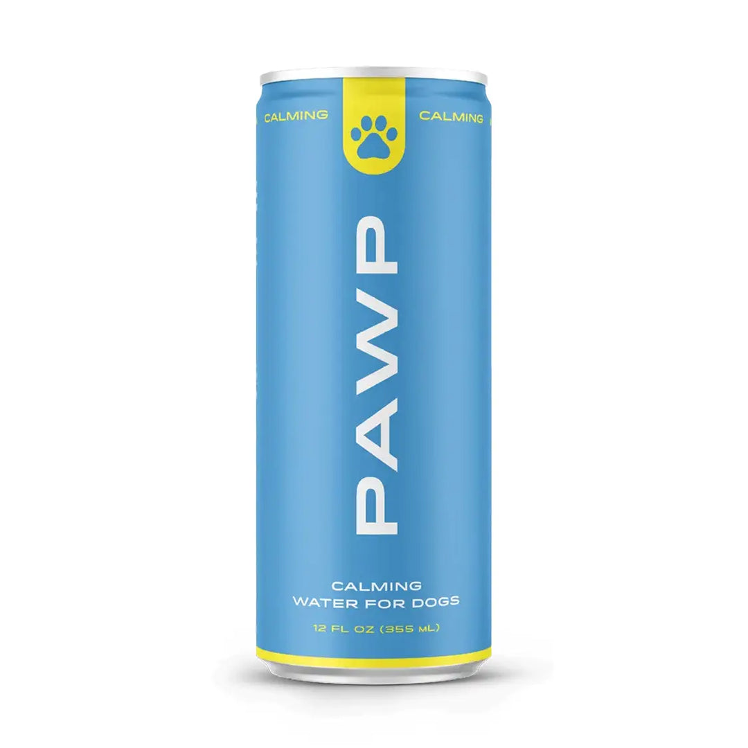 PAWP calming water for dogs can on a white background
