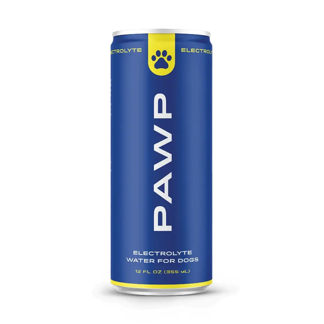 PAWP electrolyte water can for dogs on a white background