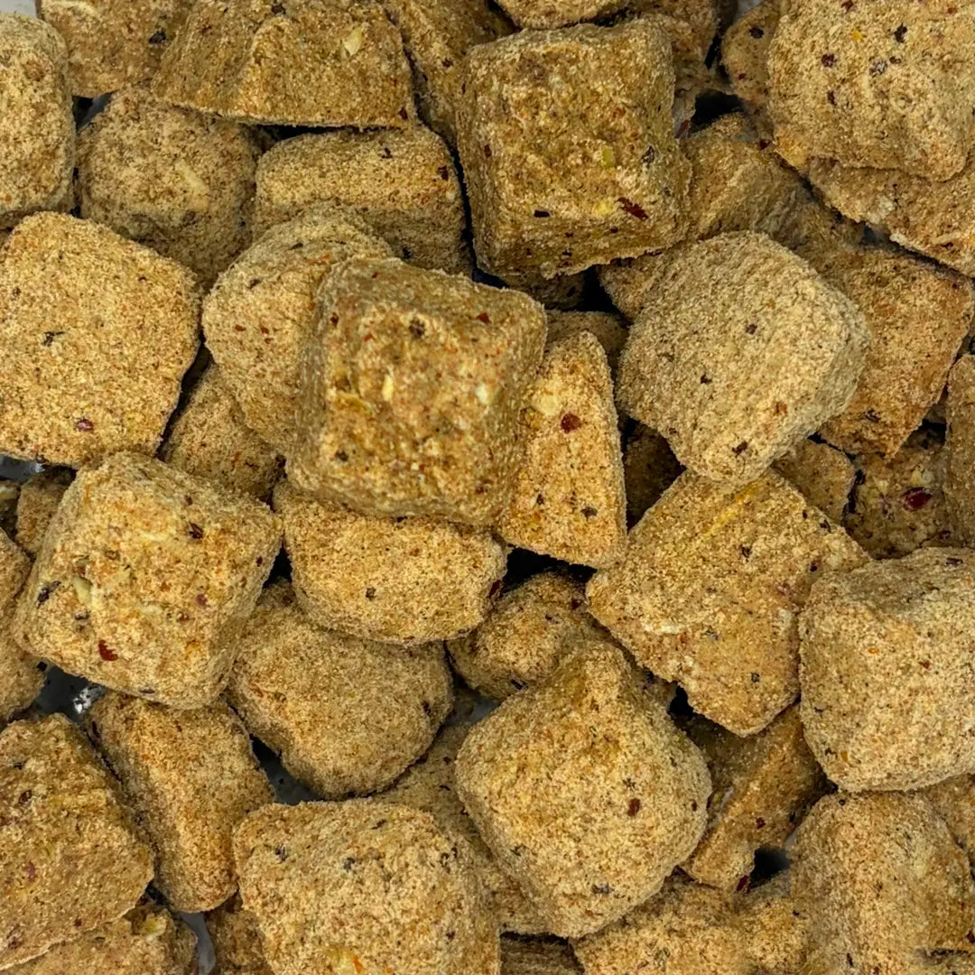 Close-up of brownish pumpkin pie bites