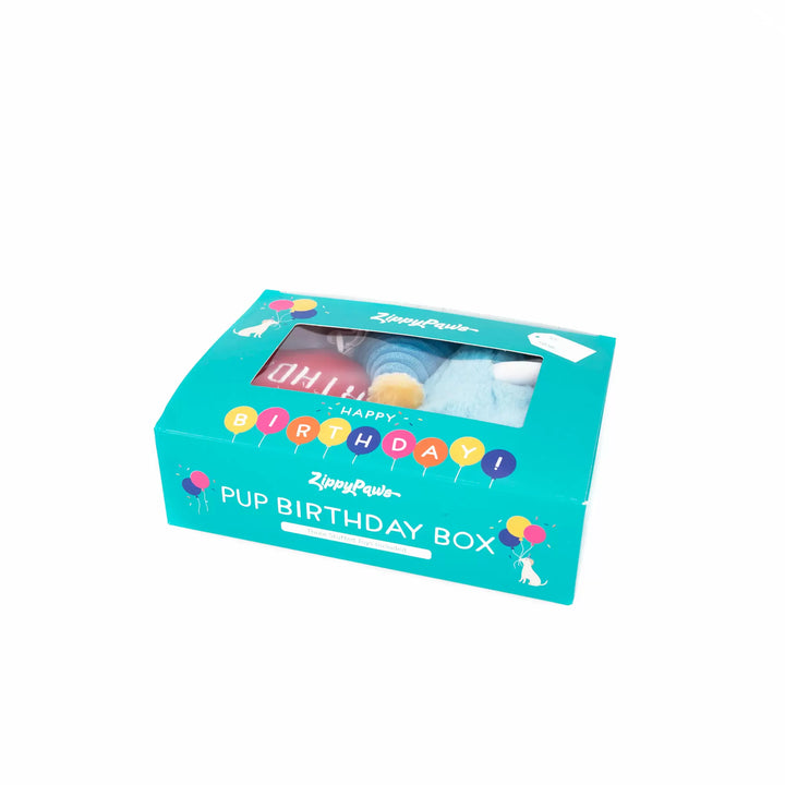 Pup Birthday Box Blue Plush, 3 pcs