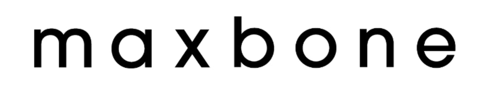 Califoria based company Maxbone logo in black text on a white background
